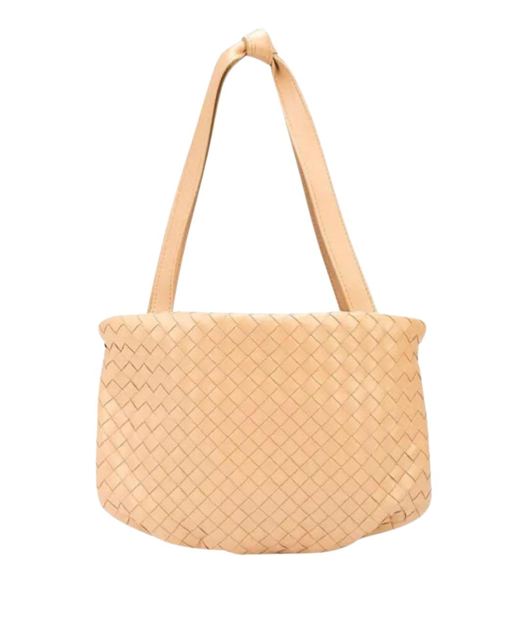 BOTTEGA VENETA Бежевая кожаная сумка через плечо, фото 1