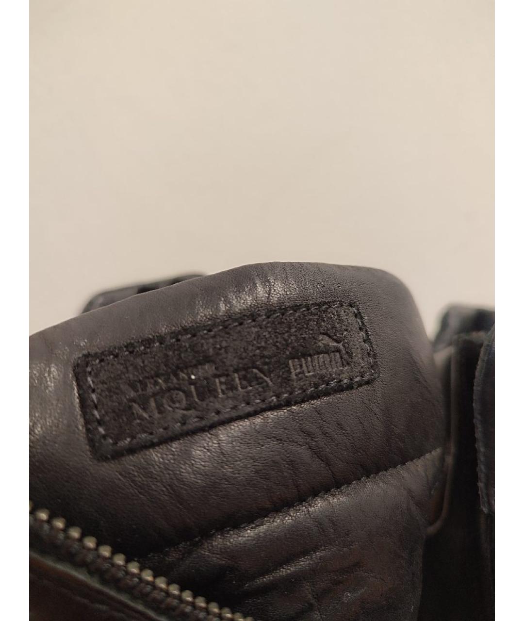 ALEXANDER MCQUEEN Черные кожаные высокие ботинки, фото 6