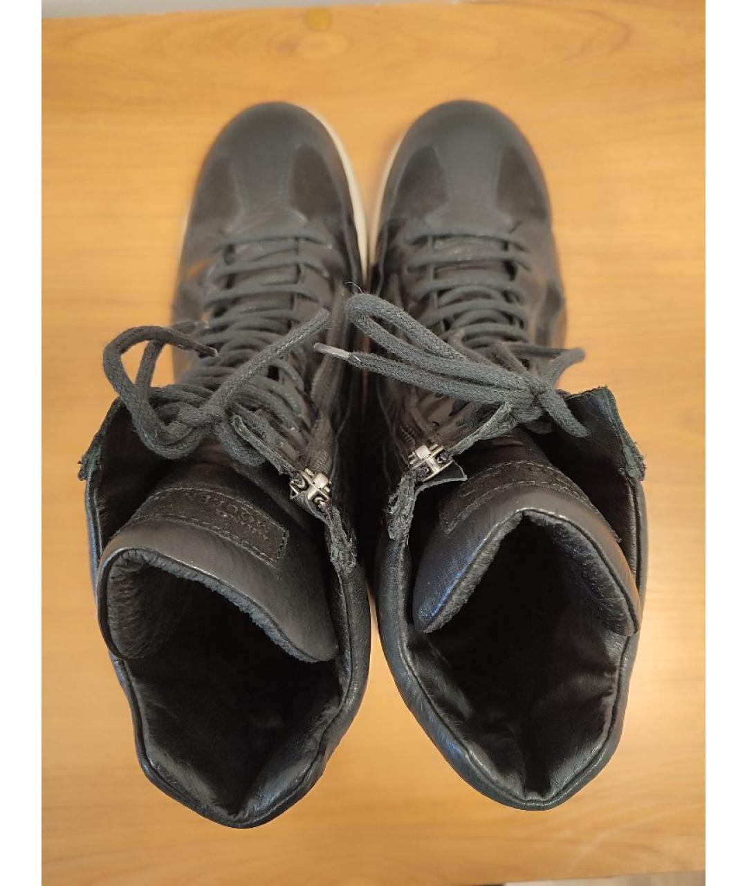 ALEXANDER MCQUEEN Черные кожаные высокие ботинки, фото 3