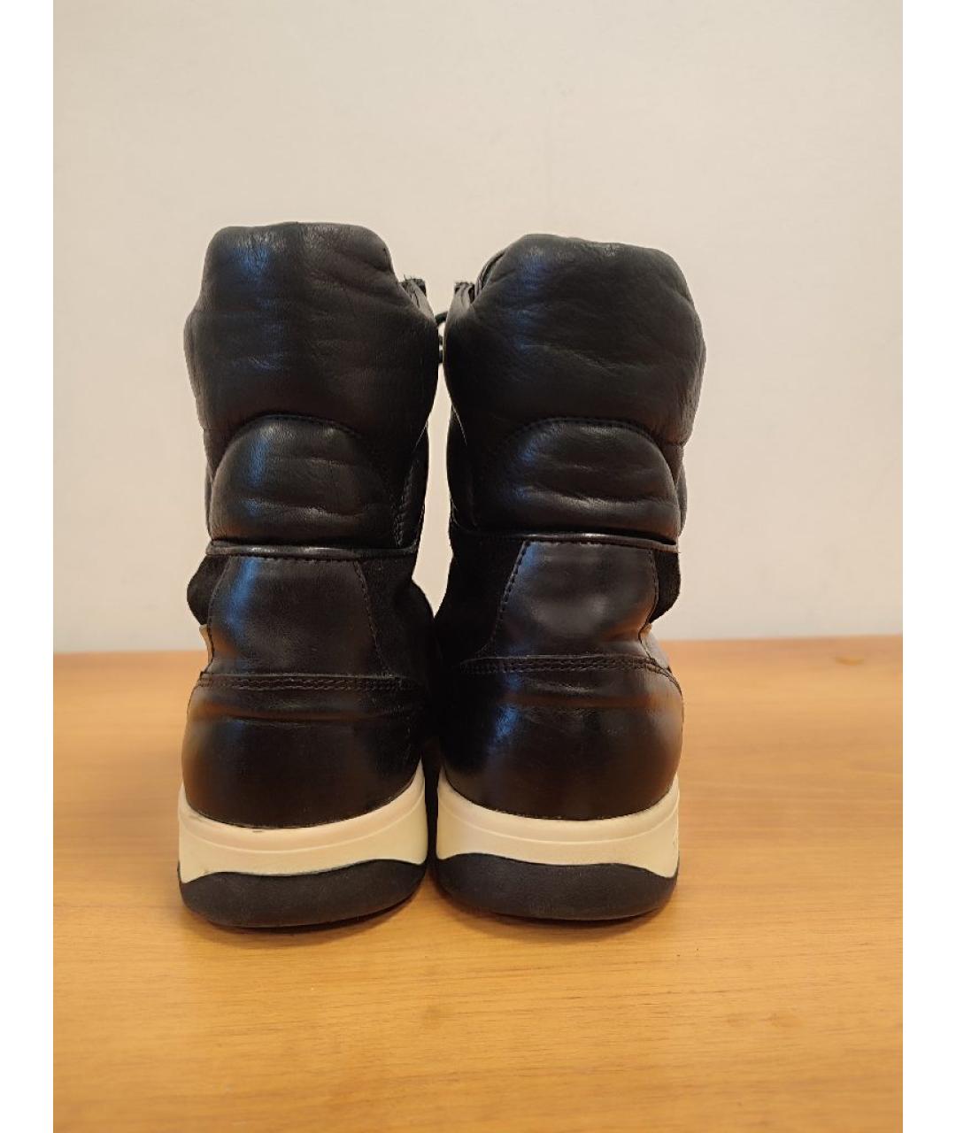 ALEXANDER MCQUEEN Черные кожаные высокие ботинки, фото 4