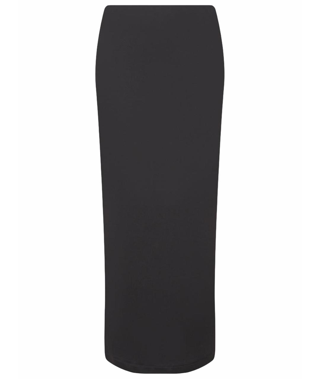 PERVERT Черная шелковая юбка миди, фото 1