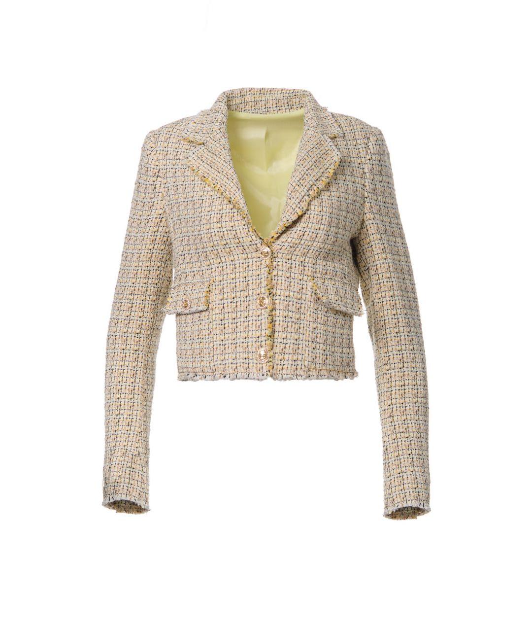 LIU JO Желтый твидовый жакет/пиджак, фото 1