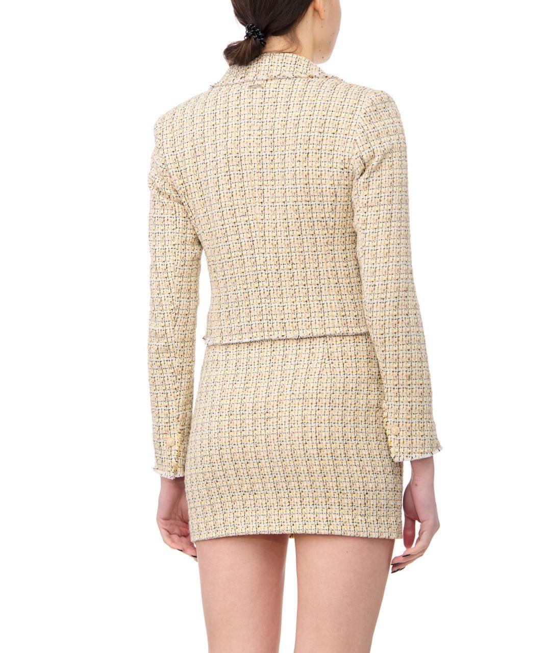 LIU JO Желтый твидовый жакет/пиджак, фото 4