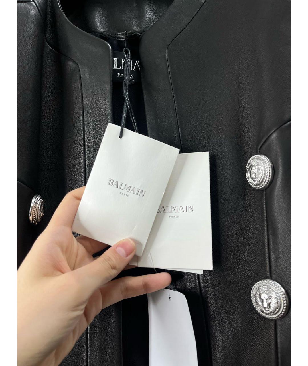 BALMAIN Черный кожаный жилет, фото 6