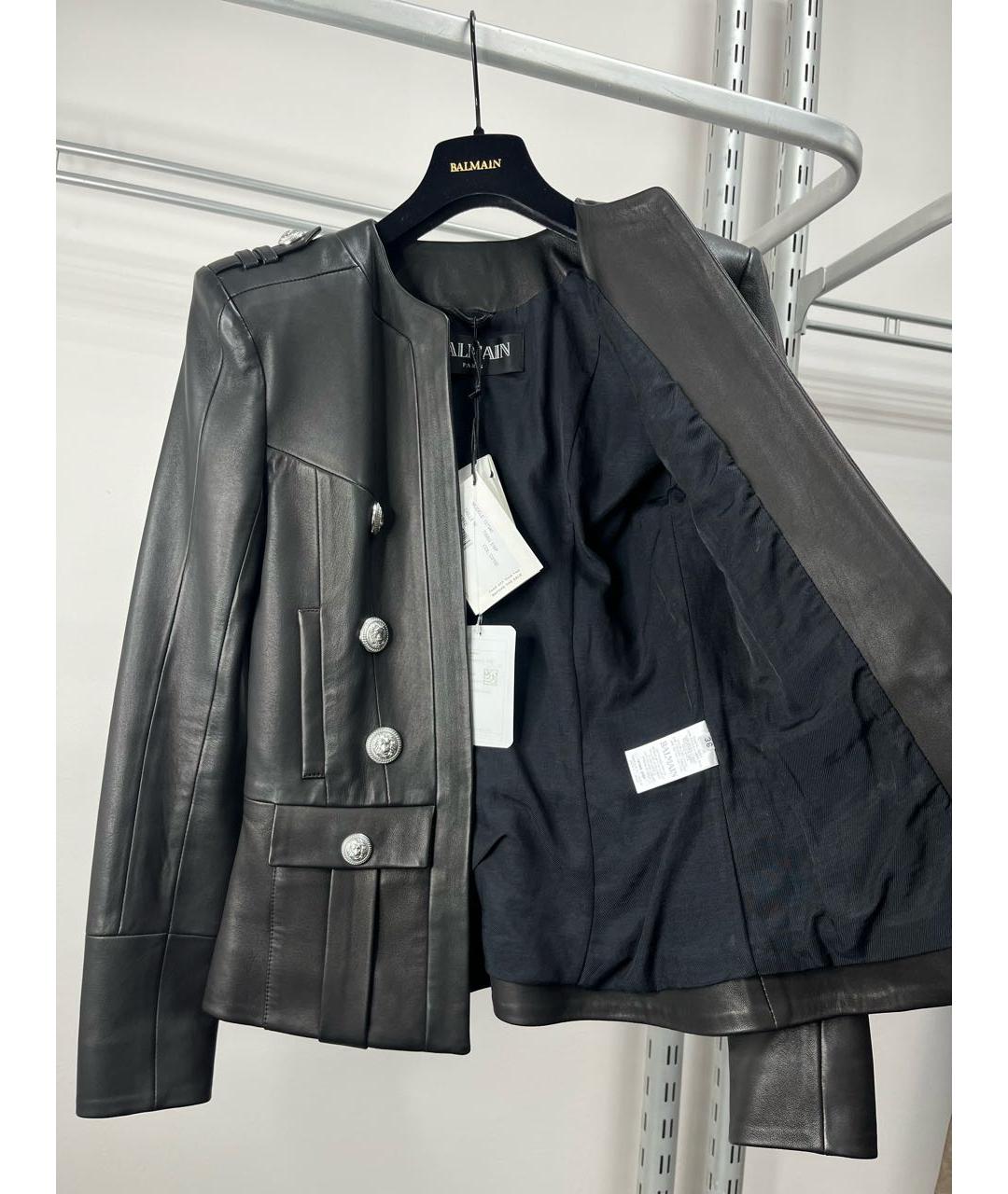 BALMAIN Черный кожаный жилет, фото 3