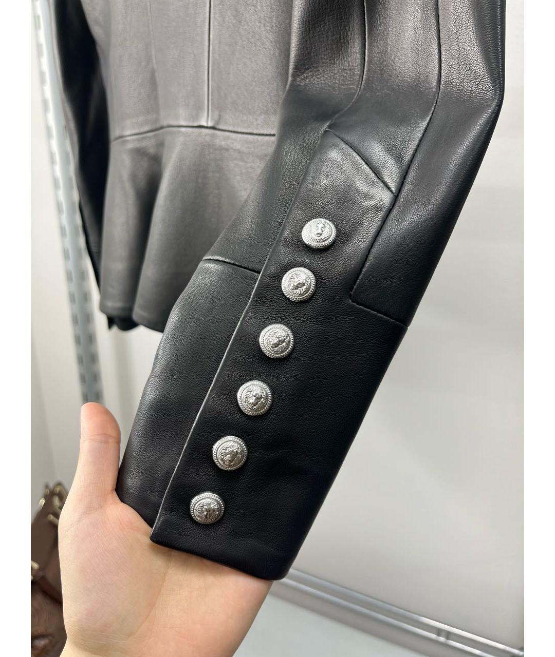 BALMAIN Черный кожаный жилет, фото 5