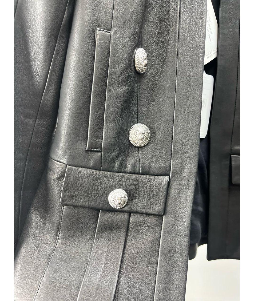 BALMAIN Черный кожаный жилет, фото 2