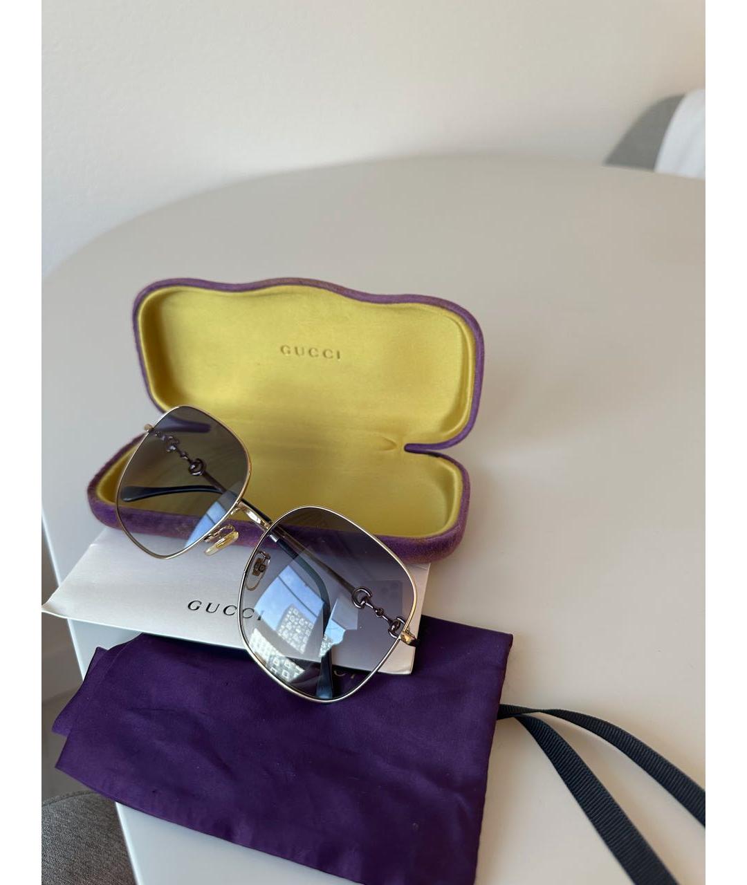 GUCCI Синие металлические солнцезащитные очки, фото 5