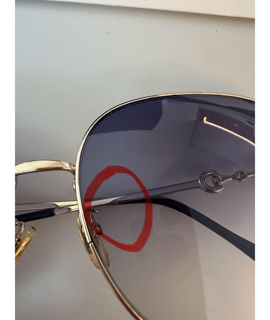 GUCCI Синие металлические солнцезащитные очки, фото 6