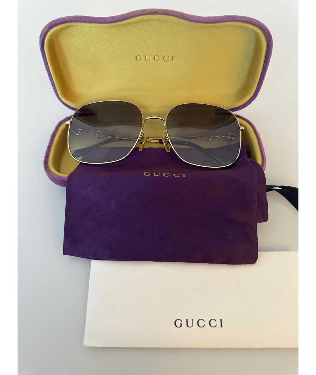 GUCCI Синие металлические солнцезащитные очки, фото 7