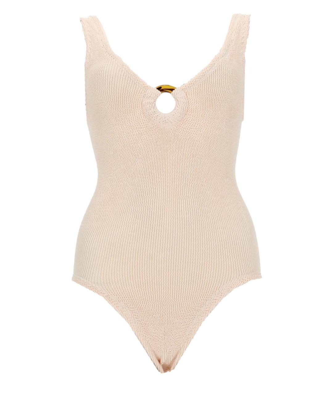 HUNZA G Розовый полиамидовый купальник, фото 1