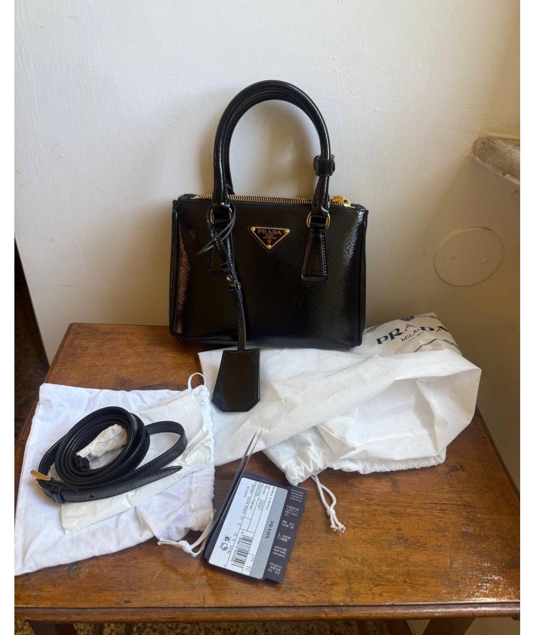 PRADA Черная кожаная сумка с короткими ручками, фото 6