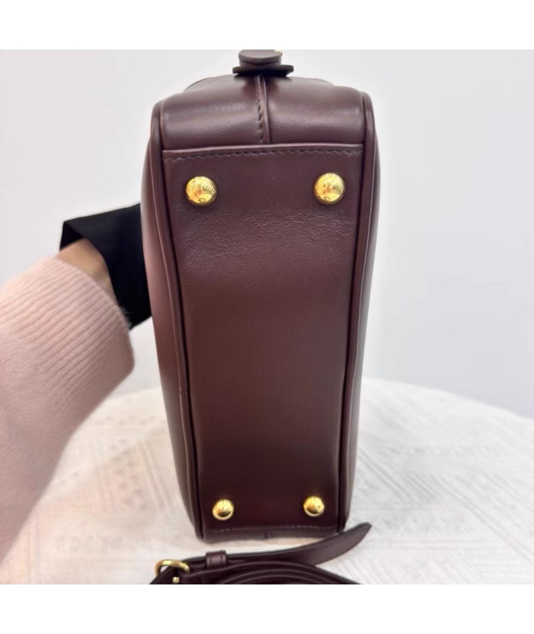 MIU MIU Коричневая кожаная сумка с короткими ручками, фото 4