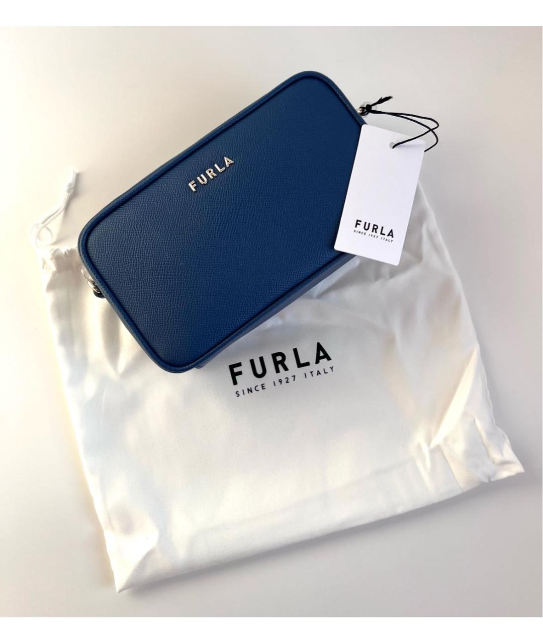 FURLA Синяя кожаная сумка через плечо, фото 6