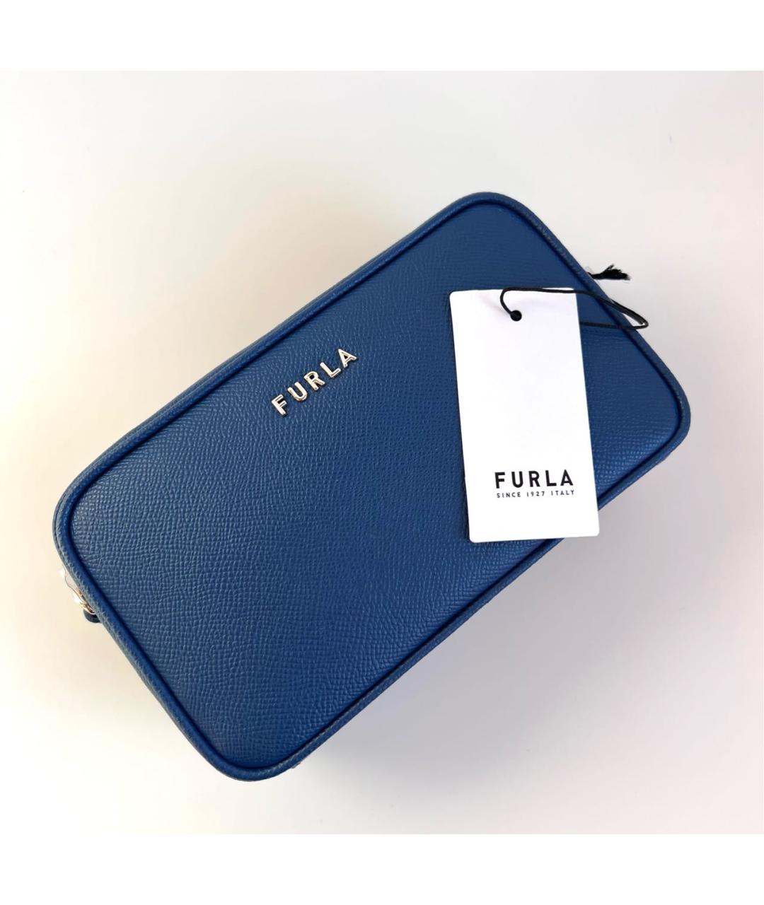 FURLA Синяя кожаная сумка через плечо, фото 5