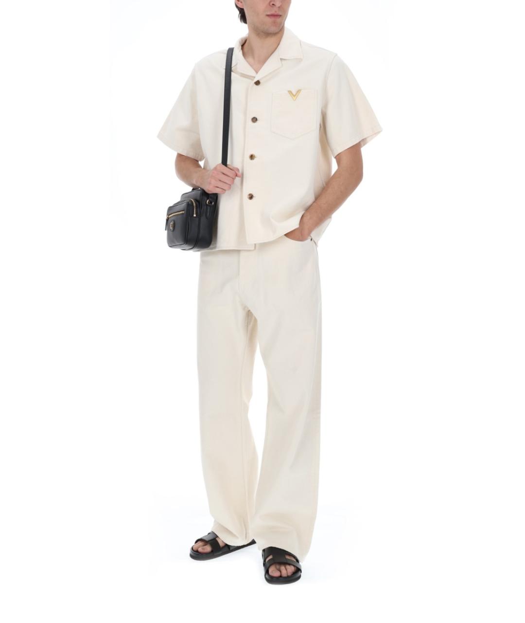 VALENTINO Белая хлопковая кэжуал рубашка, фото 2