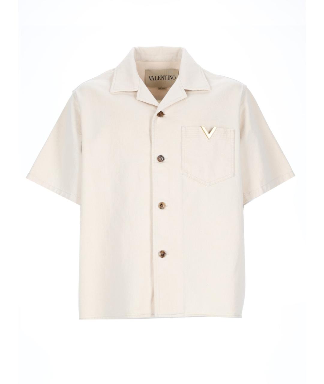 VALENTINO Белая хлопковая кэжуал рубашка, фото 1