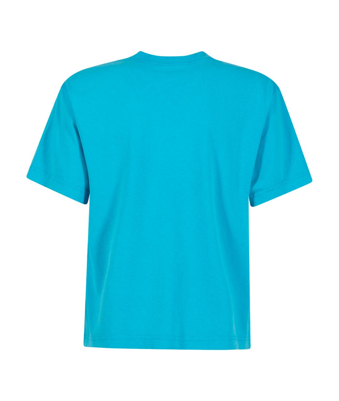 BALENCIAGA Голубая хлопковая футболка, фото 2