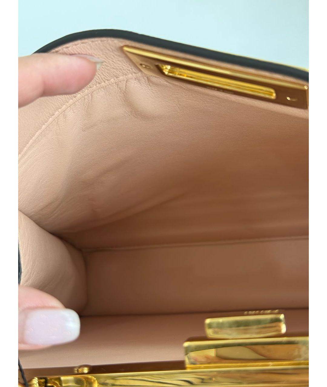 FENDI Хаки кожаная сумка с короткими ручками, фото 8