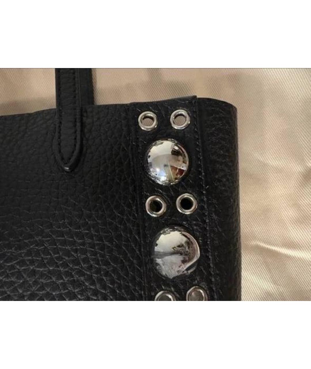 VALENTINO Черная кожаная сумка с короткими ручками, фото 4