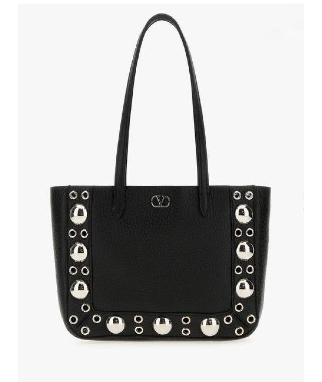 VALENTINO Черная кожаная сумка с короткими ручками, фото 7