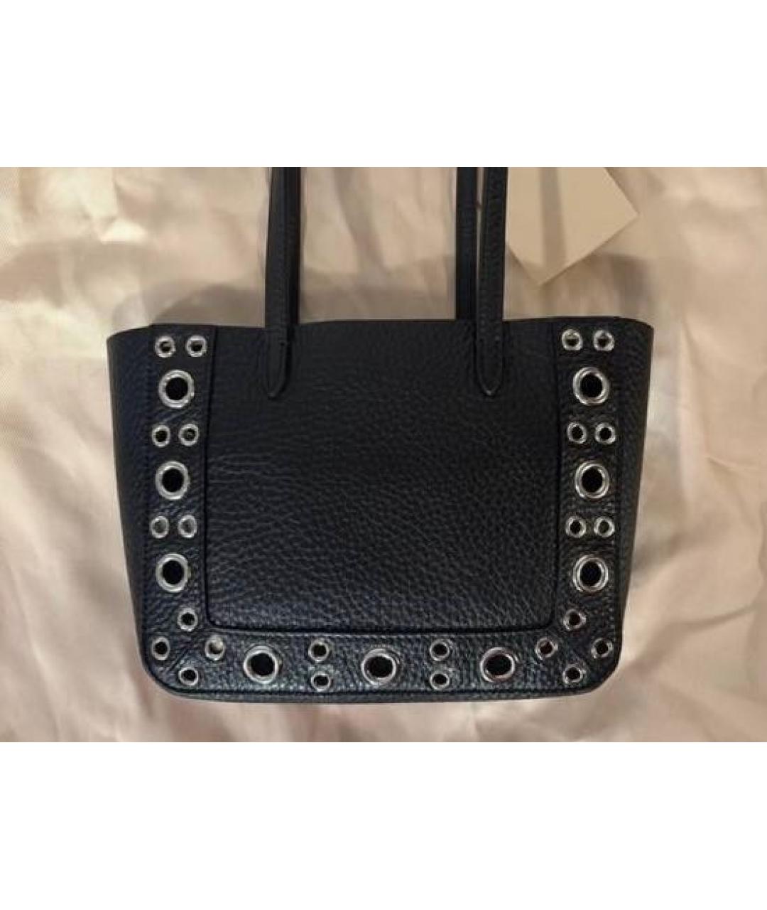 VALENTINO Черная кожаная сумка с короткими ручками, фото 3