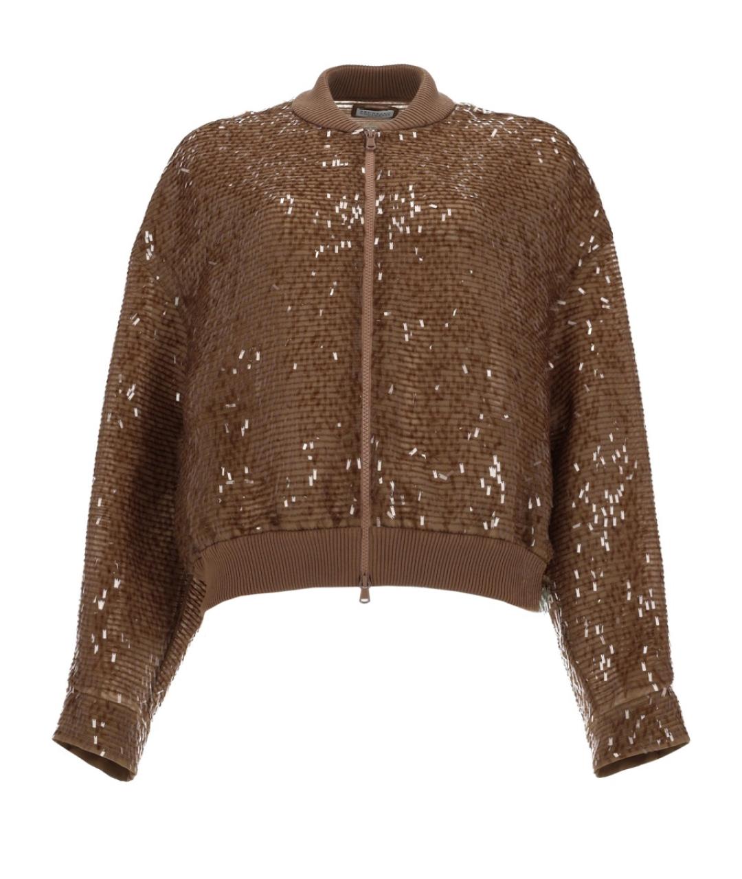 BRUNELLO CUCINELLI Коричневая шелковая куртка, фото 1