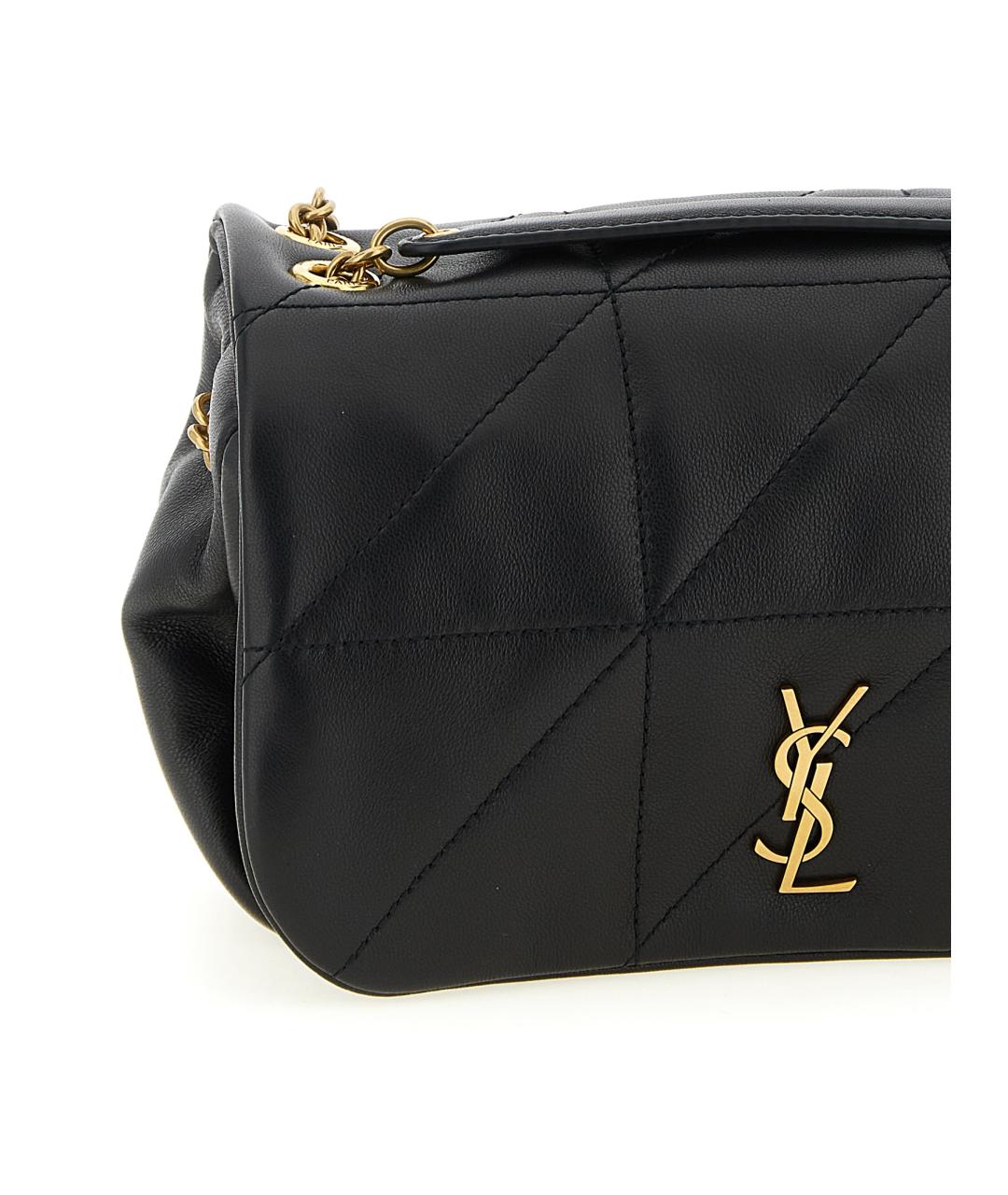 SAINT LAURENT Черная кожаная сумка через плечо, фото 3