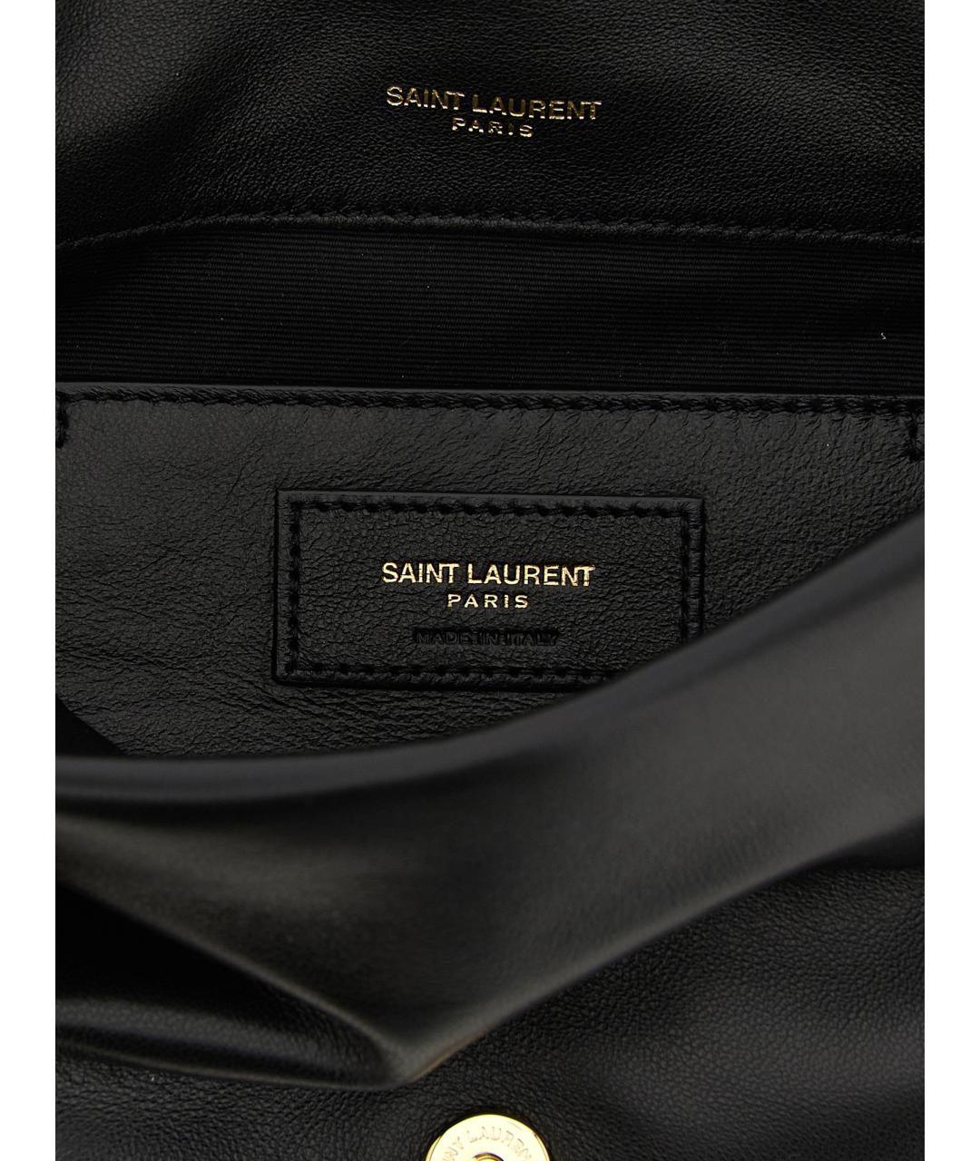 SAINT LAURENT Черная кожаная сумка через плечо, фото 4