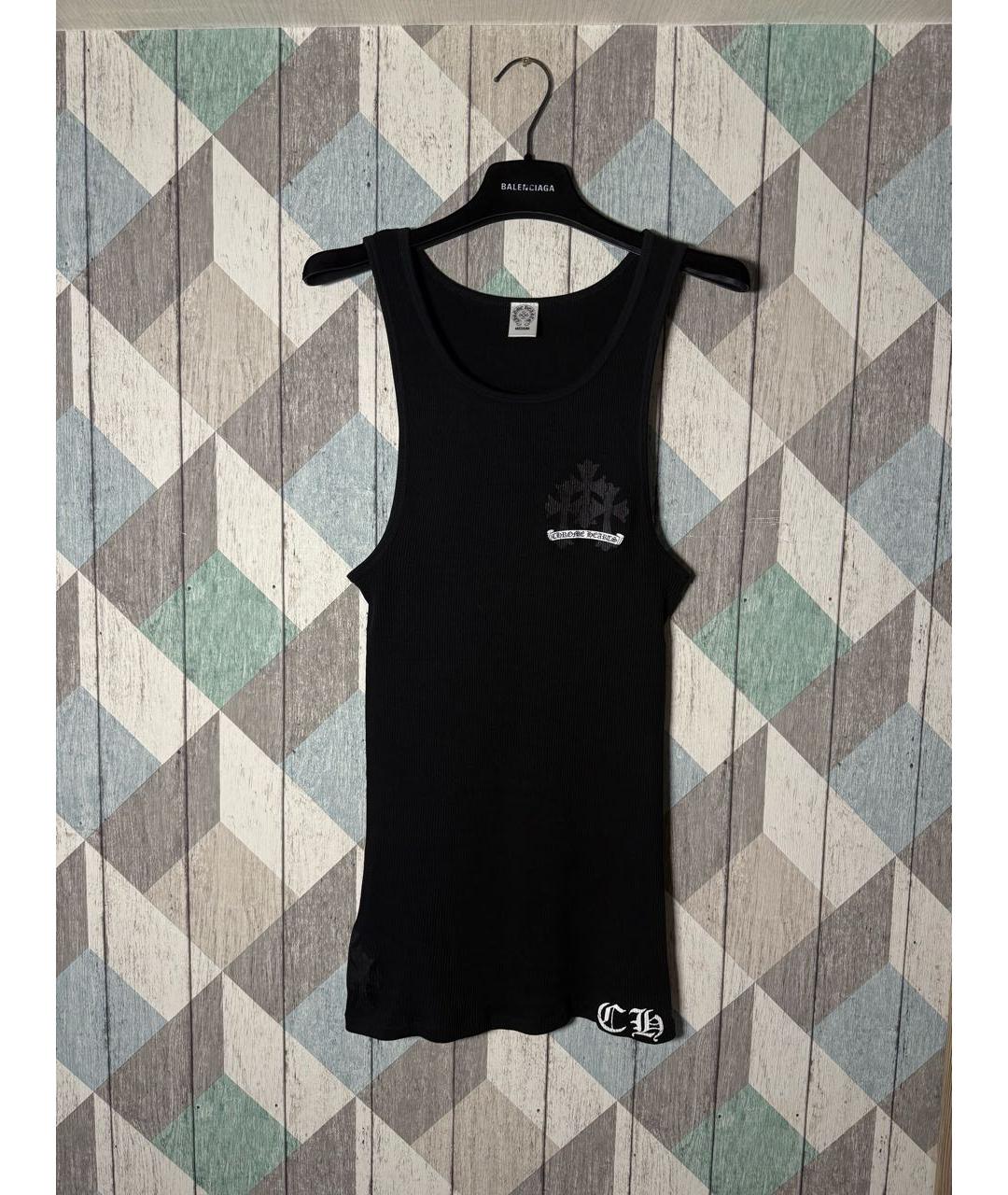 CHROME HEARTS Черная хлопковая майка, фото 8