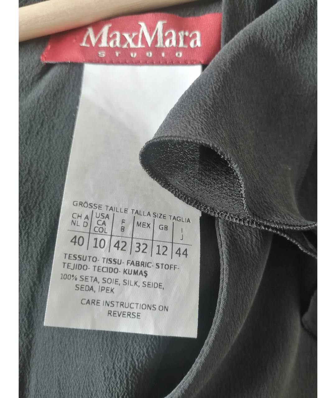 MAX MARA STUDIO Черное шелковое платье, фото 3