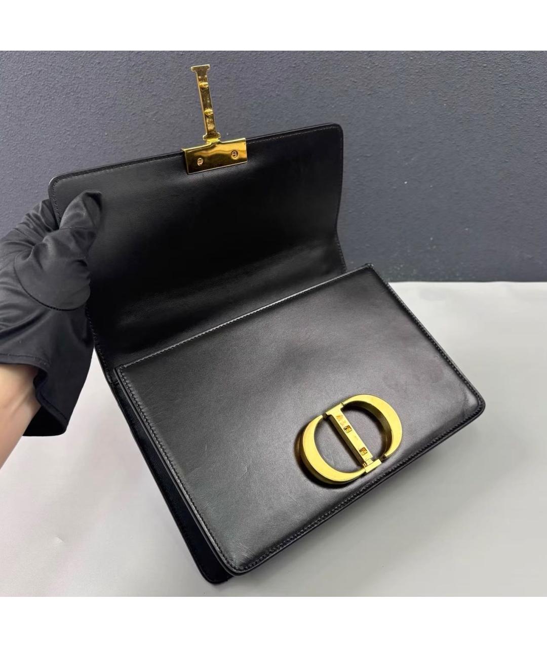CHRISTIAN DIOR Черная кожаная сумка через плечо, фото 7