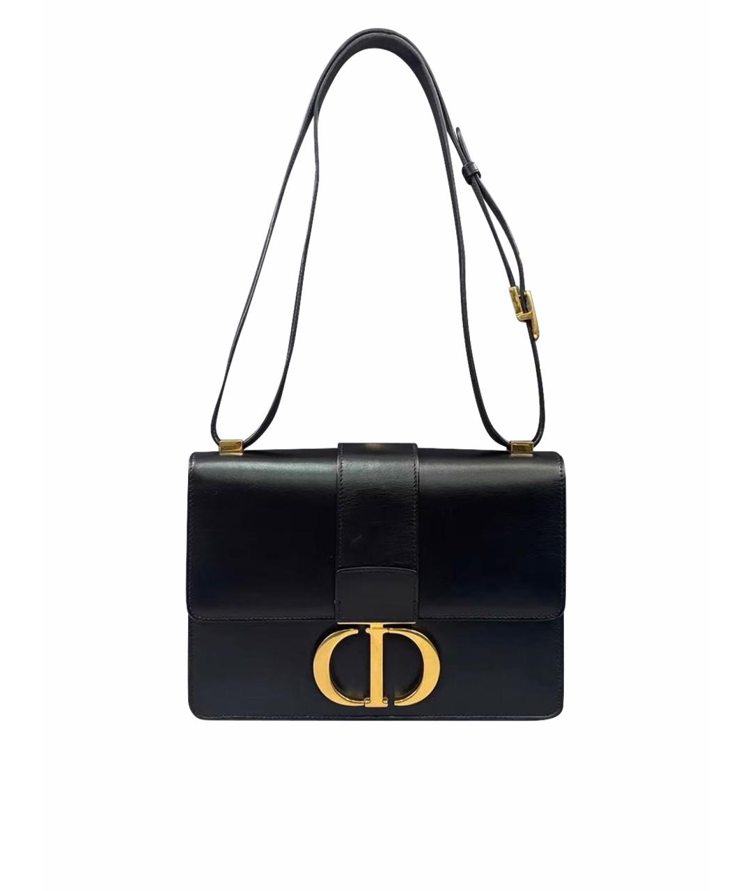 CHRISTIAN DIOR Черная кожаная сумка через плечо, фото 1