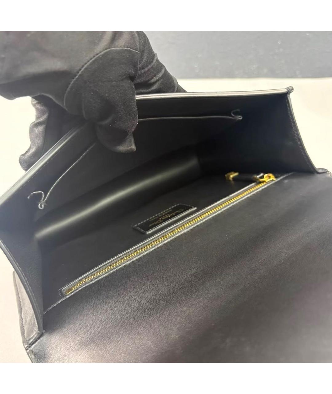CHRISTIAN DIOR Черная кожаная сумка через плечо, фото 8