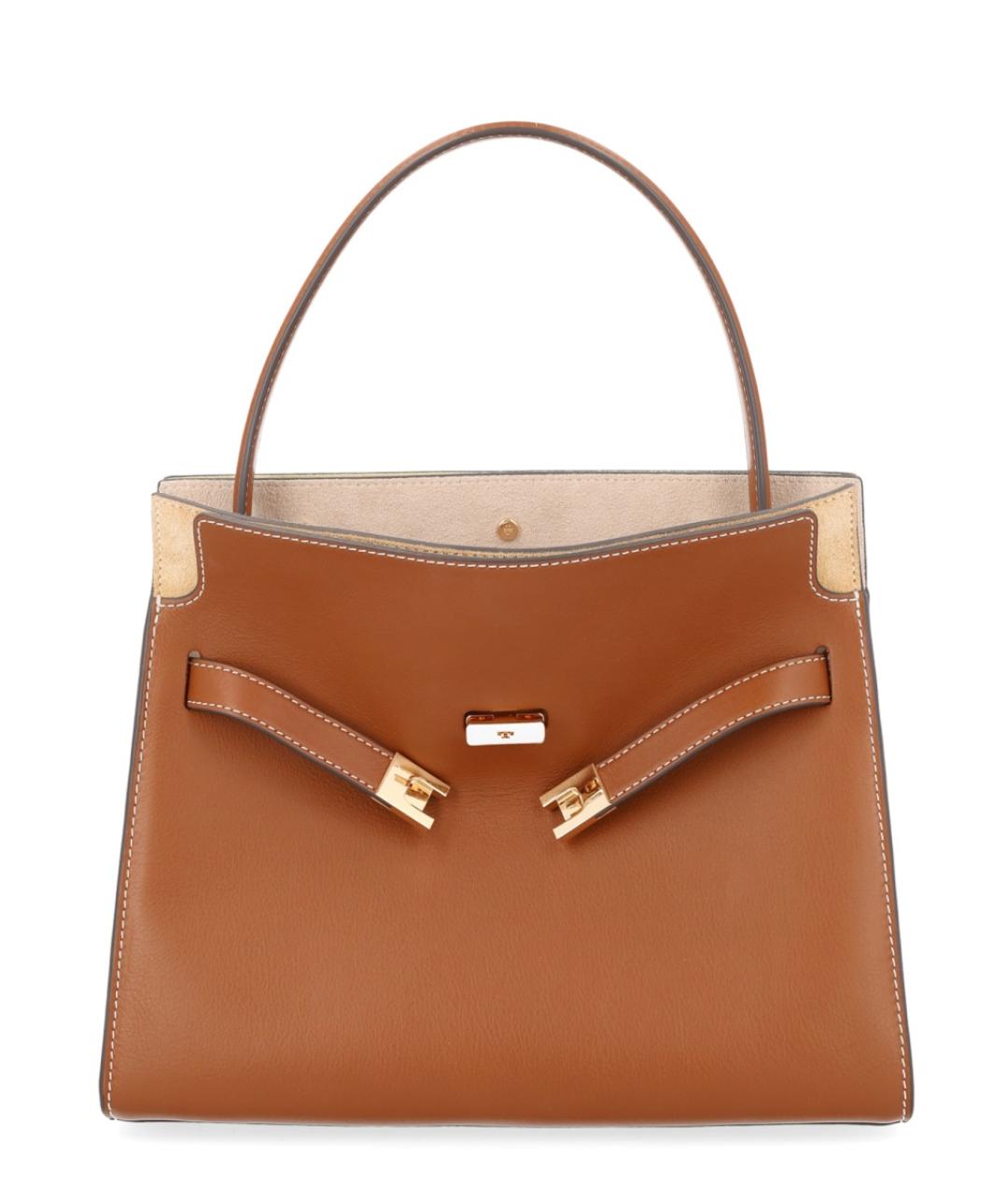 TORY BURCH Коричневая кожаная сумка тоут, фото 1