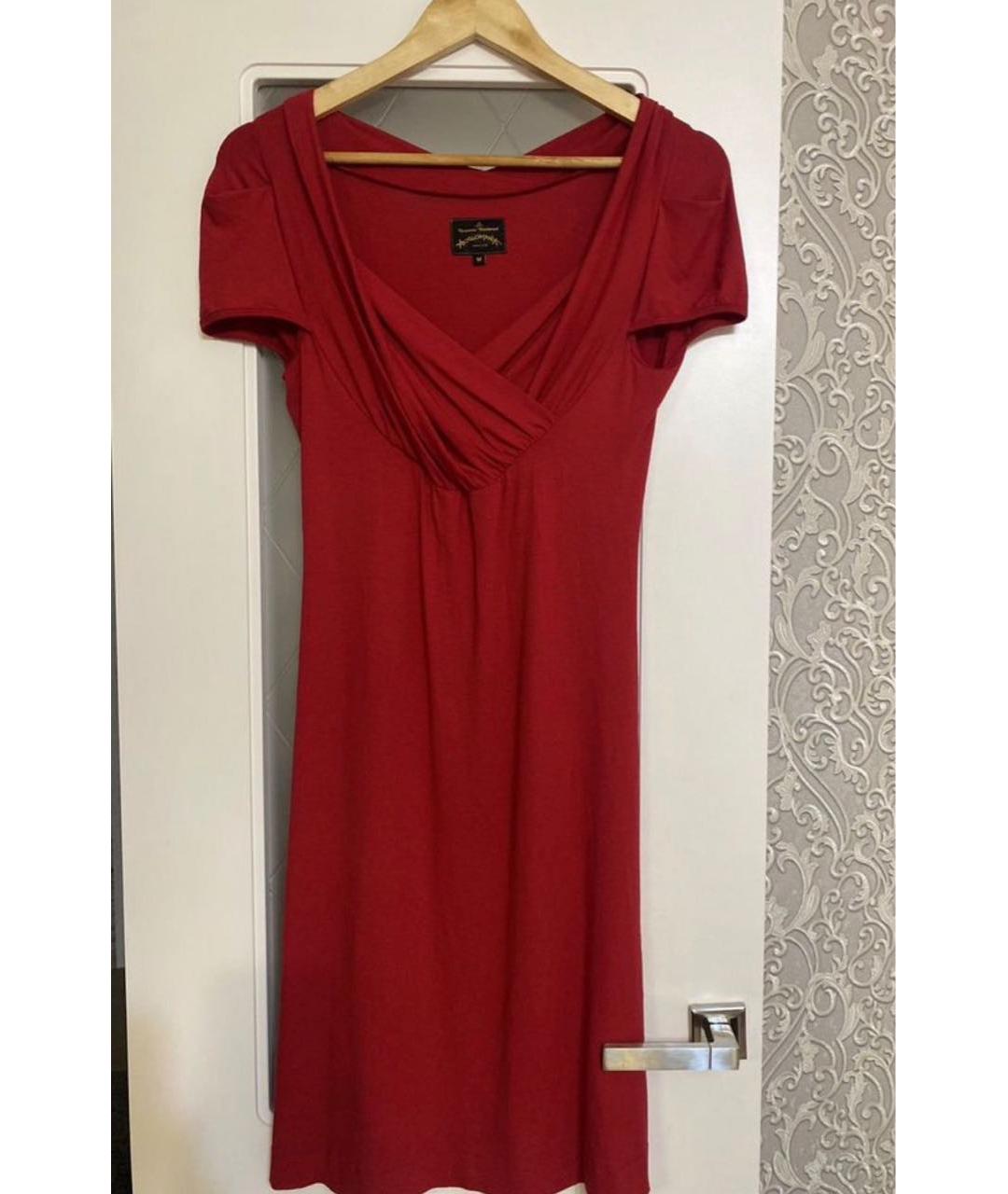 VIVIENNE WESTWOOD Красное вискозное повседневное платье, фото 2