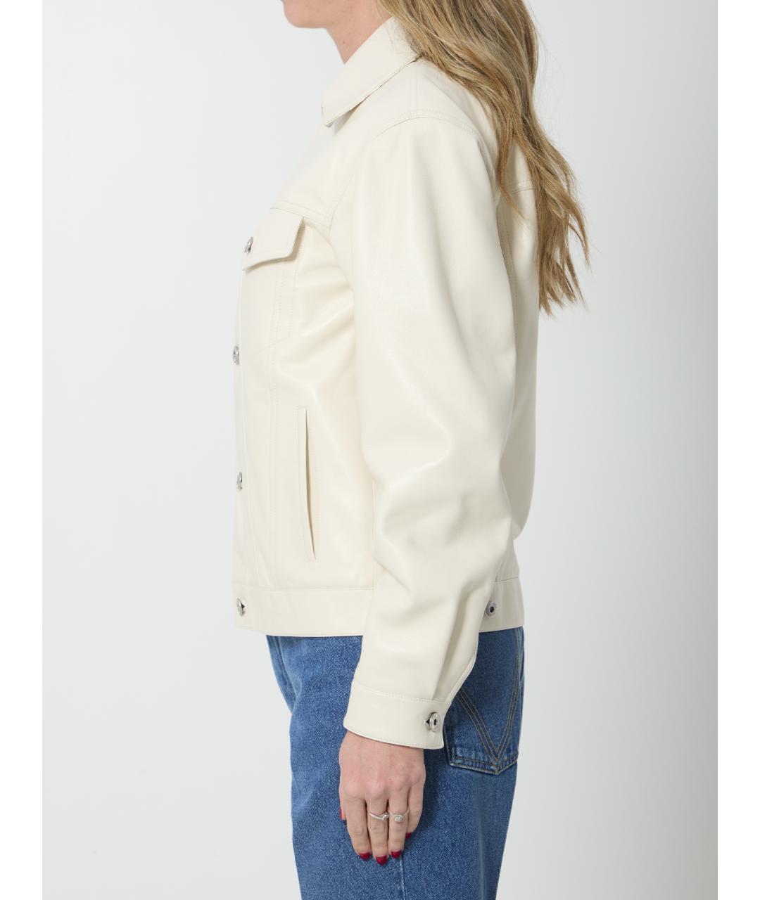 BOTTEGA VENETA Белая кожаная куртка, фото 3