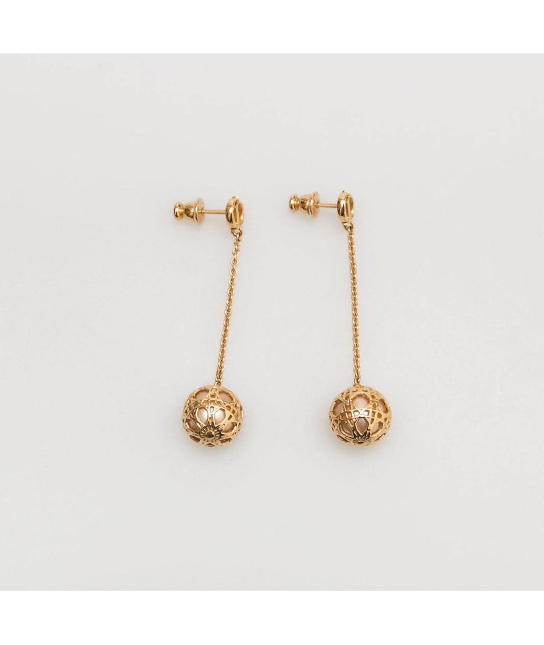 CHRISTIAN DIOR Золотые металлические серьги, фото 5