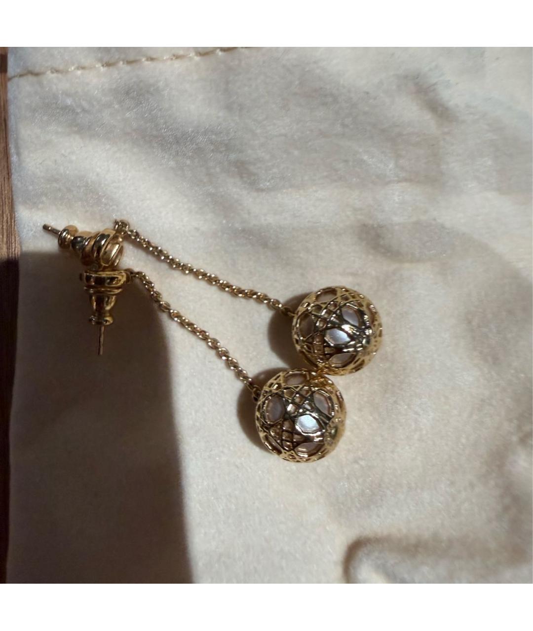 CHRISTIAN DIOR Золотые металлические серьги, фото 3