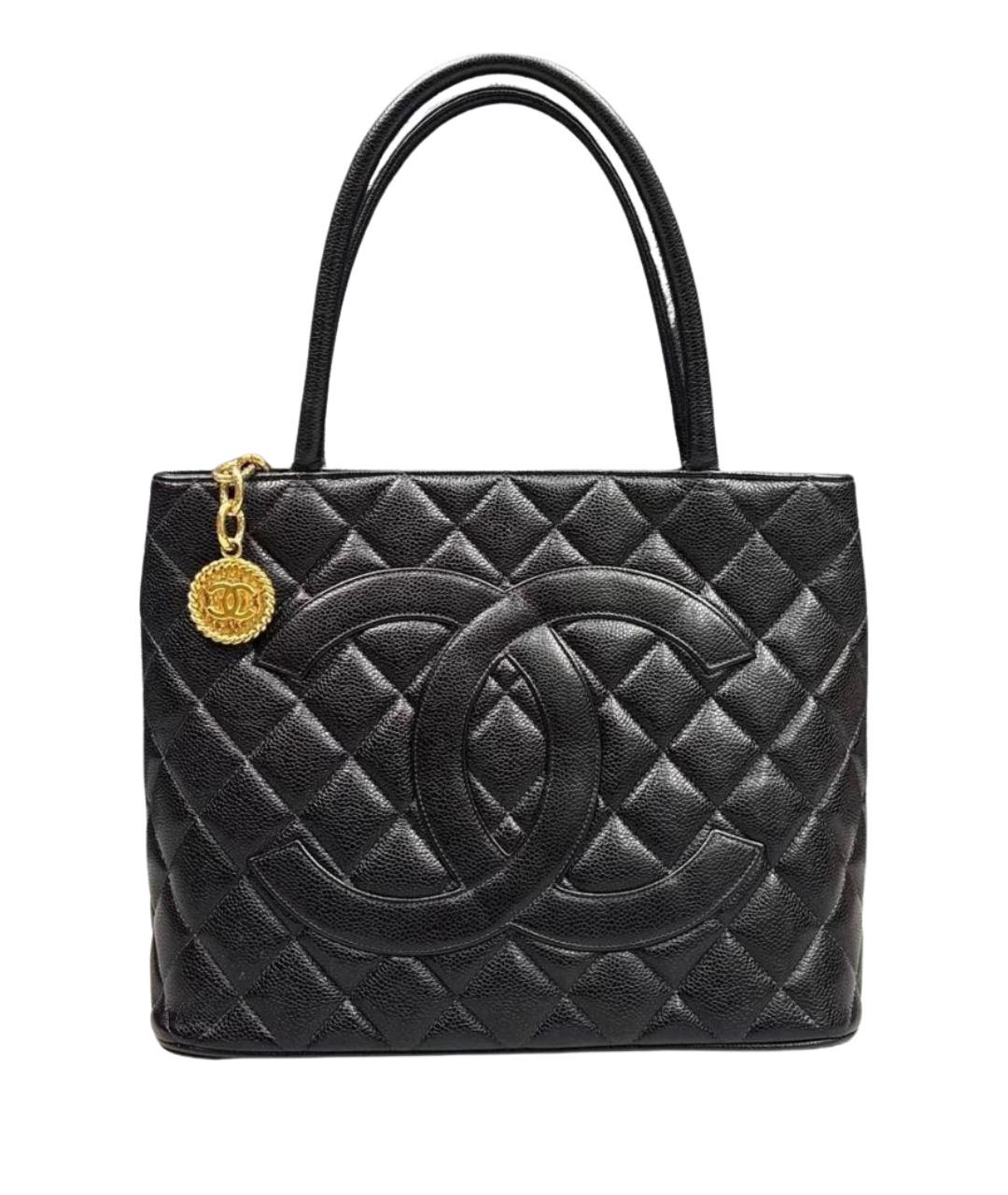 CHANEL Черная кожаная сумка тоут, фото 1