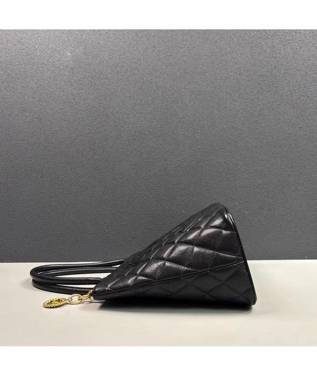CHANEL Черная кожаная сумка тоут, фото 3