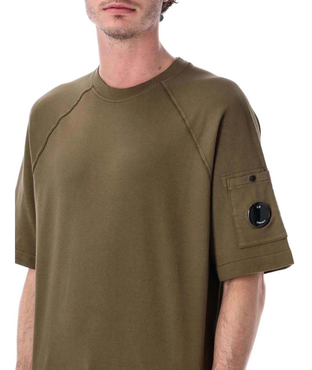 CP COMPANY Хаки хлопковая футболка, фото 3