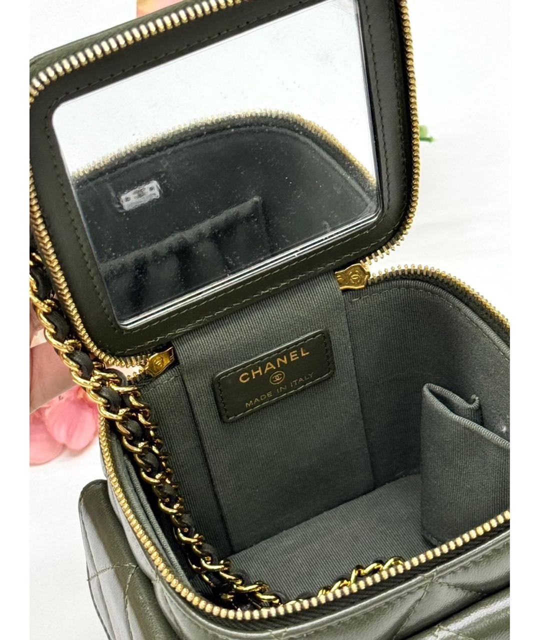 CHANEL Хаки кожаная сумка через плечо, фото 6