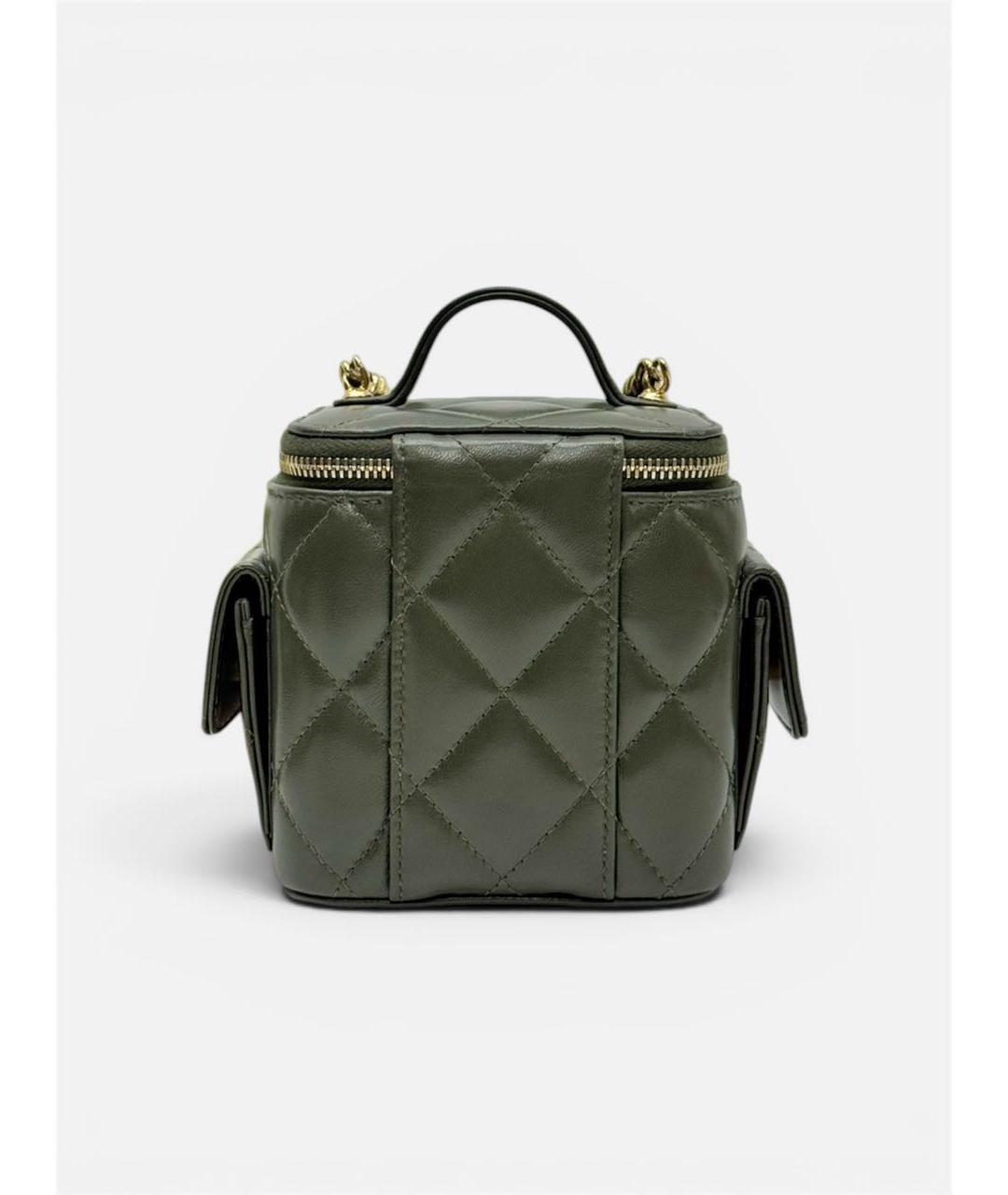 CHANEL Хаки кожаная сумка через плечо, фото 3