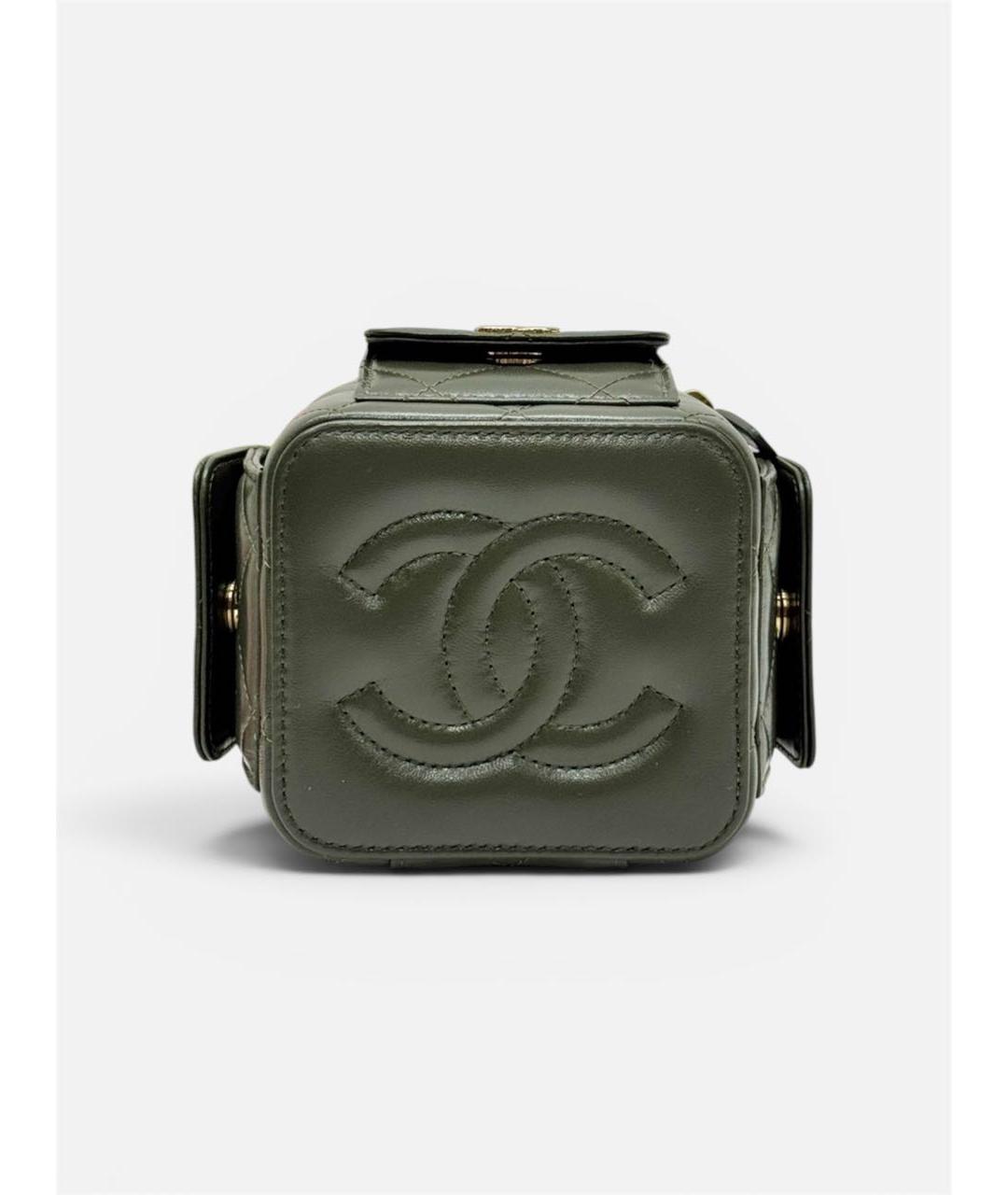 CHANEL Хаки кожаная сумка через плечо, фото 5