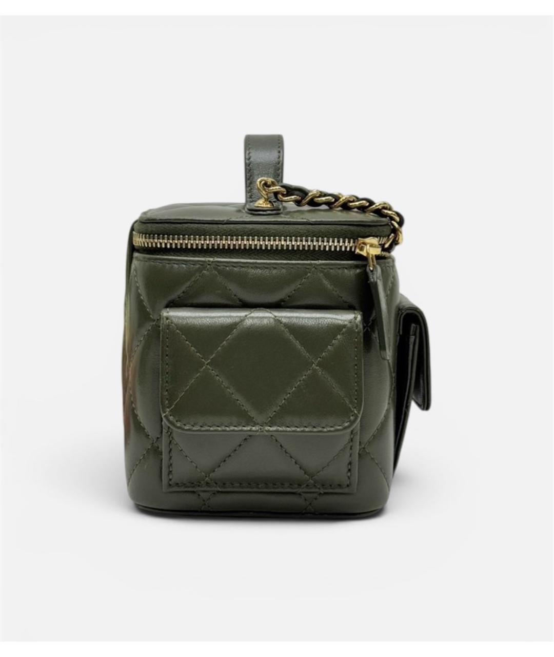 CHANEL Хаки кожаная сумка через плечо, фото 4