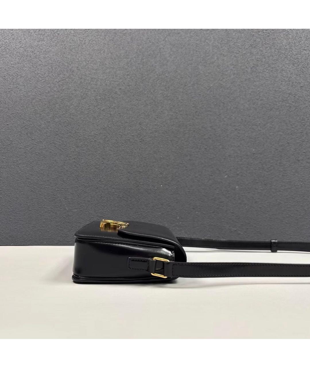 CELINE Черная кожаная сумка через плечо, фото 4
