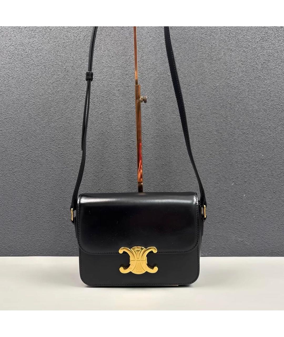 CELINE Черная кожаная сумка через плечо, фото 9