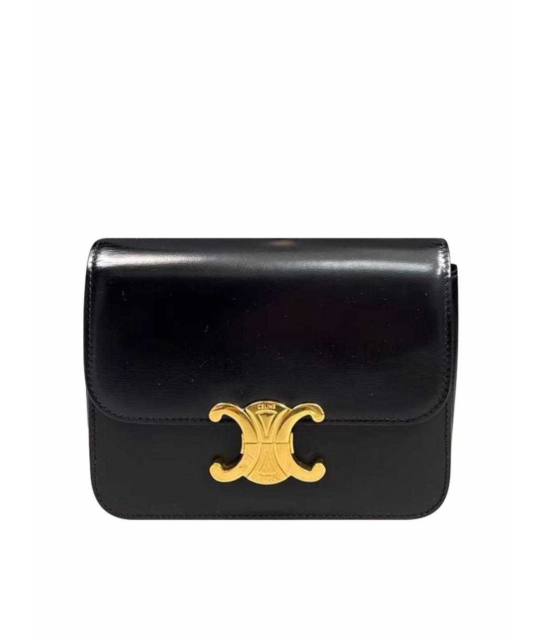 CELINE Черная кожаная сумка через плечо, фото 1