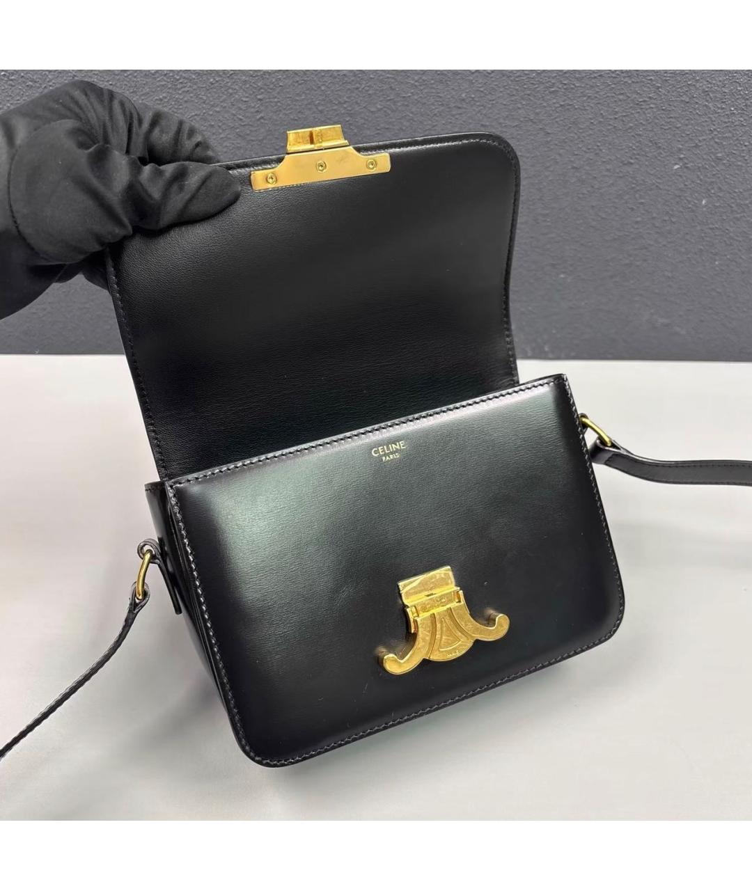 CELINE Черная кожаная сумка через плечо, фото 7